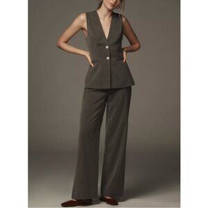 Reformation Saylor Two-Piece Vest + Pant Set Grey SZ 2